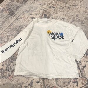 Zara Kids White Long Sleeve Tee with Blue and Yellow Accents